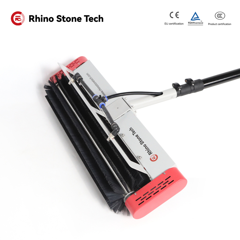 Single Roller Solar Panel Washer Brush Replaceable  Solar Panel Cleaning Brush And Pole 3.6m