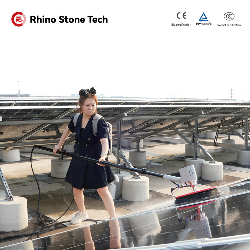 3.6m 5.4m 7.5m Carbon Fiber Telescopic Rod Solar Panel Washing Single Head Aluminum Alloy