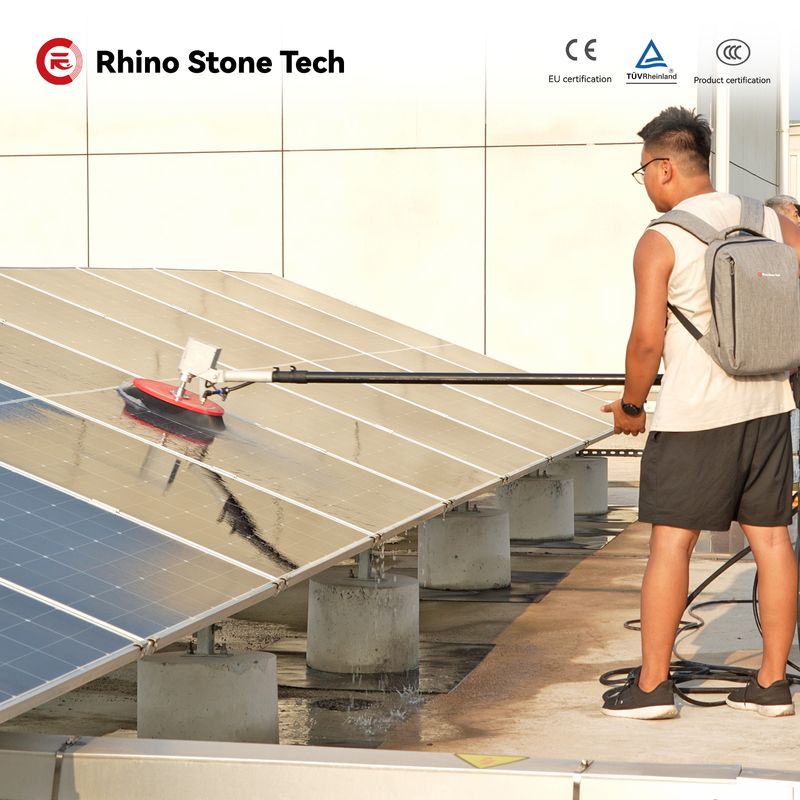 Carbon Fiber Commercial Solar Cleaning Anti Static Solar Panel Cleaning Roller Brush Single Disc