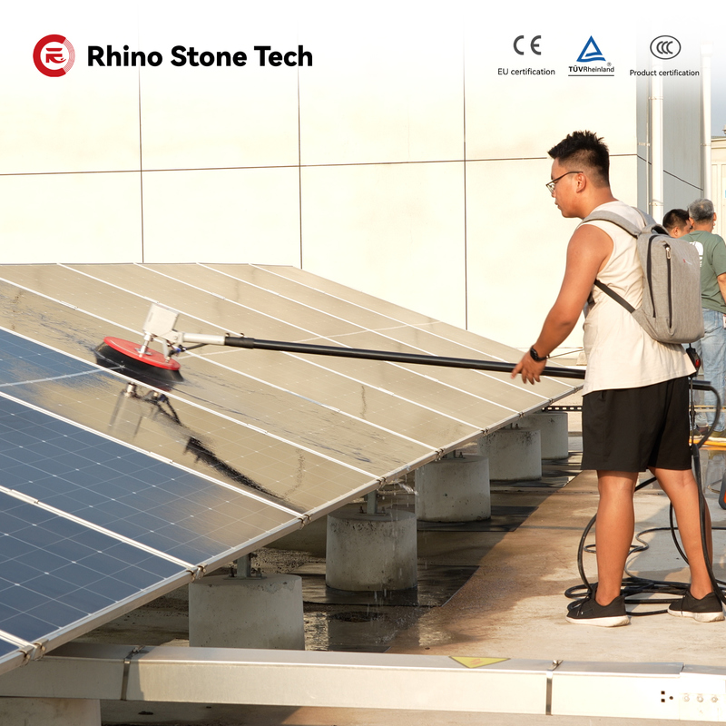 Telescopic Pole Solar Panel Washing Equipment Long Handled Brush For Cleaning Solar Panels