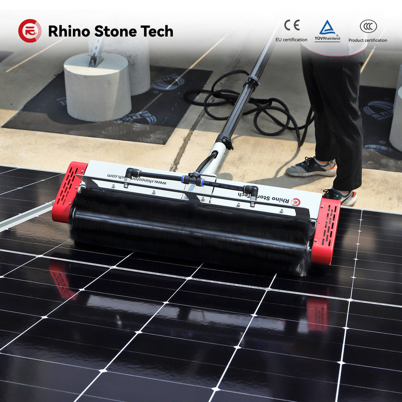 Self Driven Solar Panel Washer Brush Lightweight Clean It Solar 5.4m 7.5m Telescopic Rod