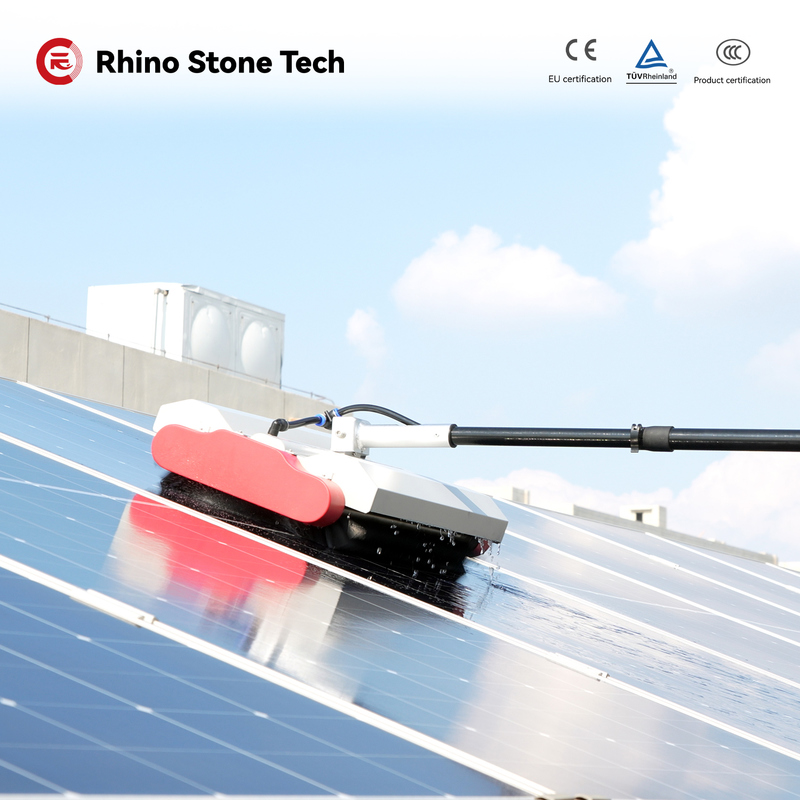 Rotary Handel Solar Panel Roller Brush Battery Powered IP65 Cleaning Solar Panels On Roof