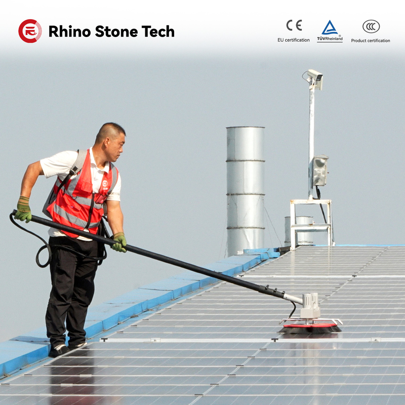 Double Head Solar Panel Cleaning Brush PV Surface Dust Oil Pollution High-Pressure Washer Photovoltaic Energy Optimizer Cleaner
