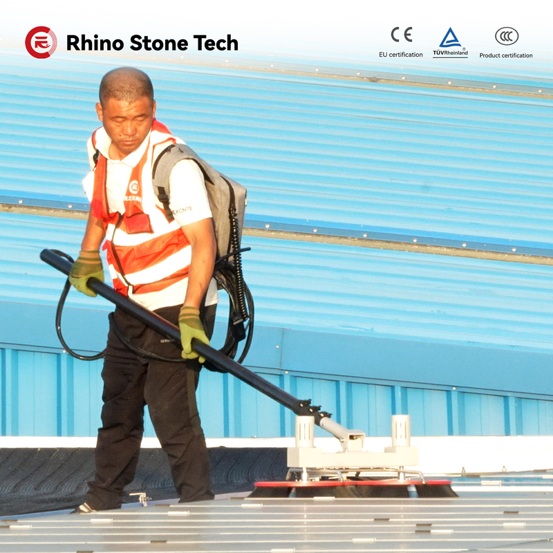 5.4m 7.5m Solar Panel Rotating Brush  Lithium Ion Battery Solar Panel Cleaning Pros