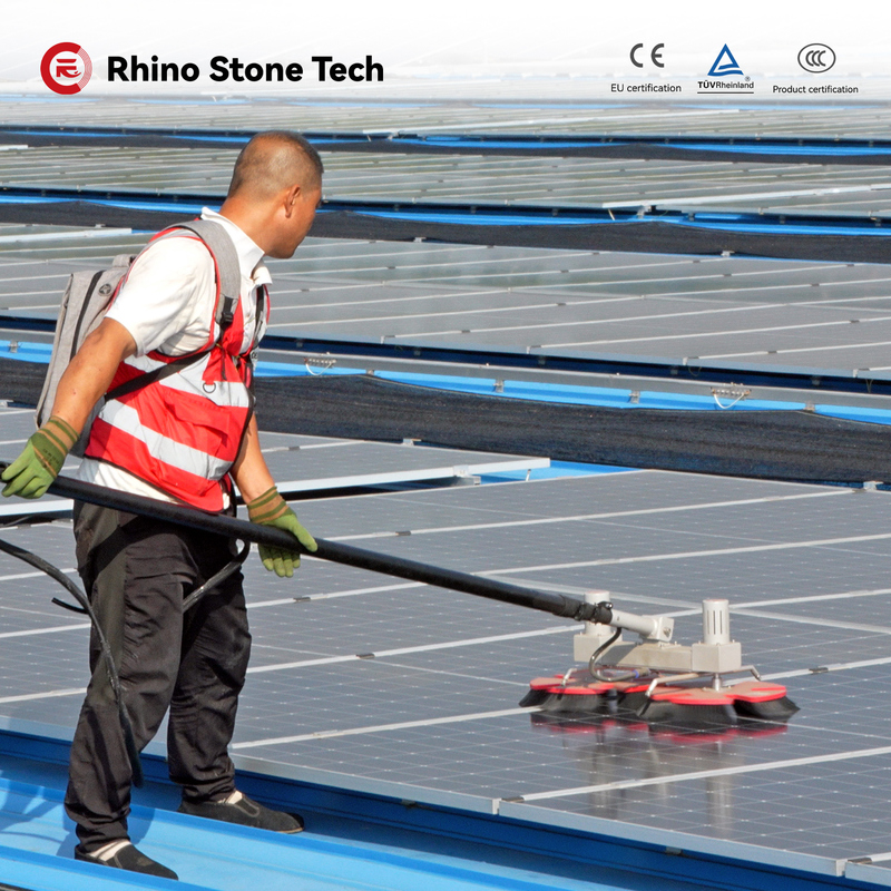 Twin Headed Solar Panel Rotating Brush DC24V Solar Pv Cleaning For PV Units