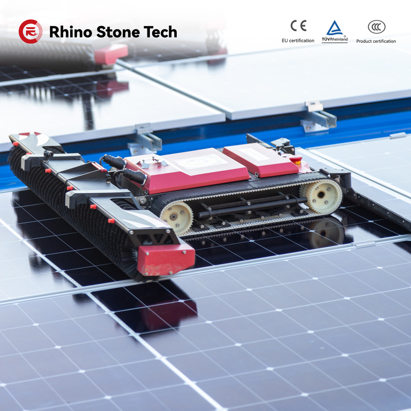 Automatic Remote Control Solar Panel Cleaning System Crawler Robot for PV Power Dust Removal Solution