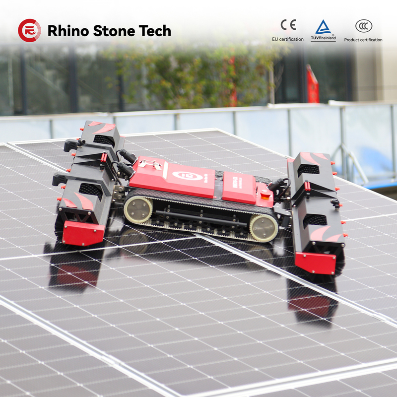 Solar Panel Cleaning Robot for Solar Farm Photovoltaic Plants Water/ Dry Washing Dual Used Solar Panel Cleaning Solution