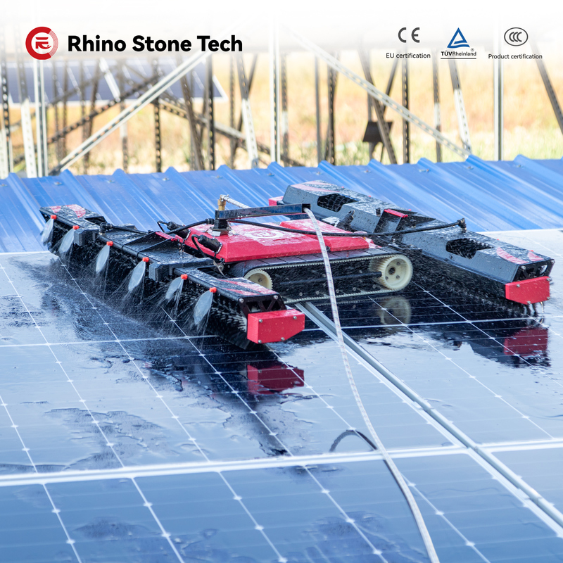 Automatic Remote Control Solar Panel Cleaning Crawler Robot for PV Power Dust Removal Solution Tools