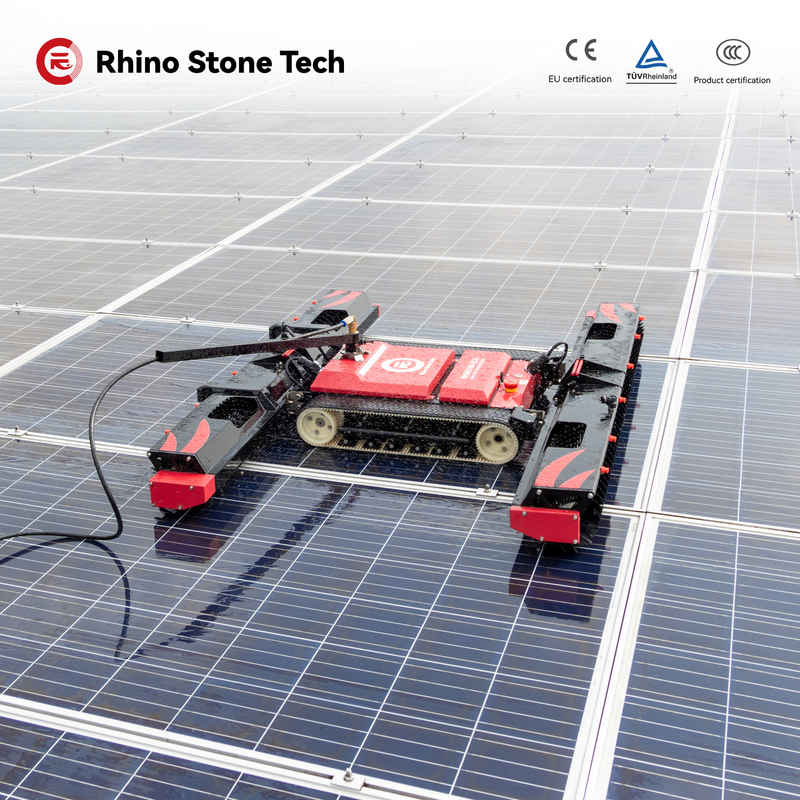 Remote Controlled PV Module Cleaner Robot for Power System Generation Promotion Tools Drit Washing Solution