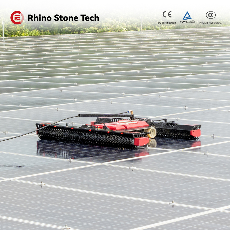 Smart Solar Cleaner Automated Solar Cleaning Robot with Automatic Water Spray Autonomous Robotic PV Washer