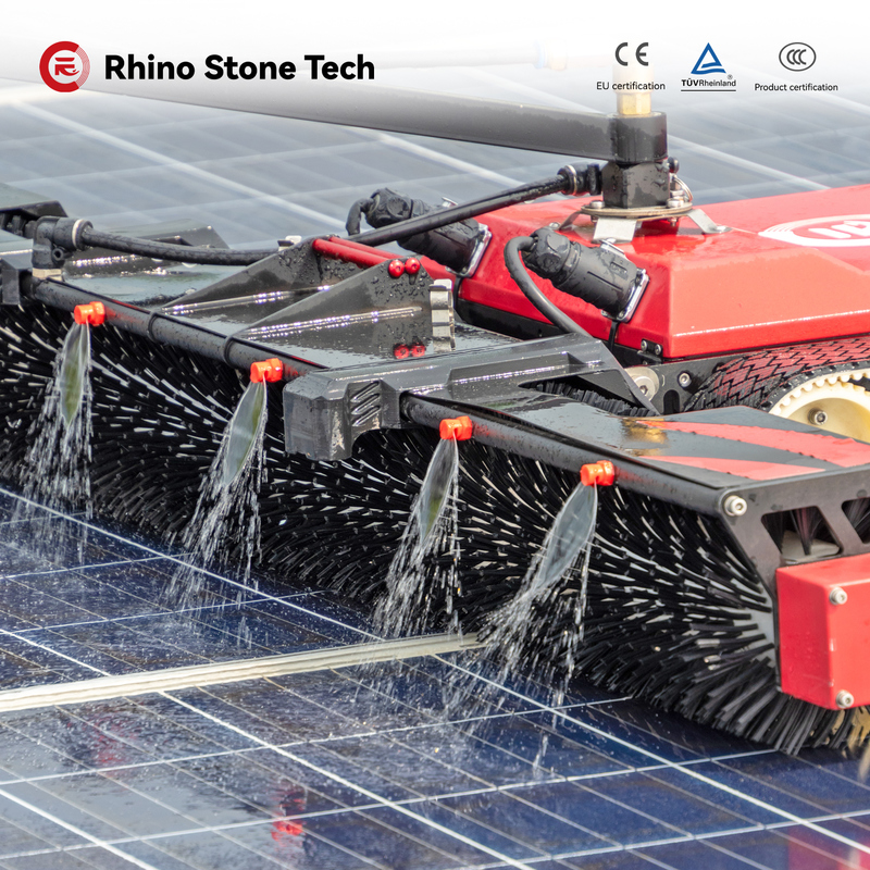 Smart Solar Cleaner Automated Solar Cleaning Robot with Automatic Water Spray Autonomous Robotic PV Washer