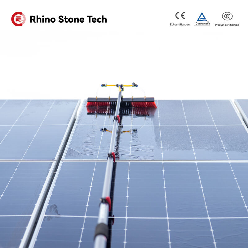 Retractable Aluminum Pole Telescopic Solar Panel Cleaning Brush with Water Fed Pole for Window Cleaning