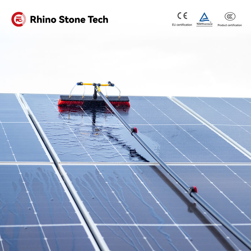 Retractable Aluminum Pole Telescopic Solar Panel Cleaning Brush with Water Fed Pole for Window Cleaning