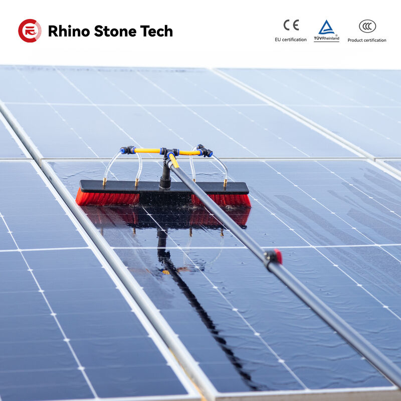 Retractable Aluminum Pole Telescopic Solar Panel Cleaning Brush with Water Fed Pole for Window Cleaning
