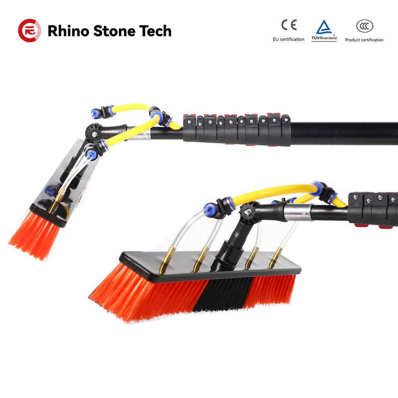 Retractable Aluminum Pole Telescopic Solar Panel Cleaning Brush with Water Fed Pole for Window Cleaning