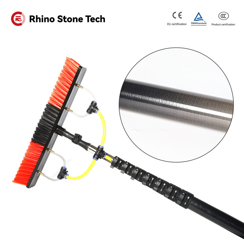 Upgraded Version Carbon Fiber Telescopic Window Cleaning Water Fed Pole Brush with Multi-Functional Telescopic Washing