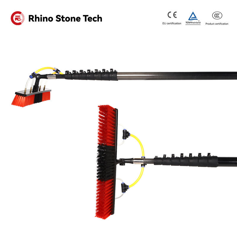 Carbon Water Fed Brush for Efficient Window Residential House Rooftop Solar Panel Cleaning