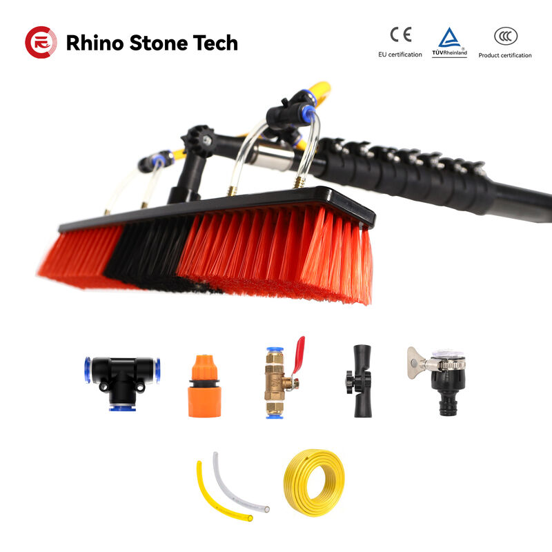 Carbon Water Fed Brush for Efficient Window Residential House Rooftop Solar Panel Cleaning