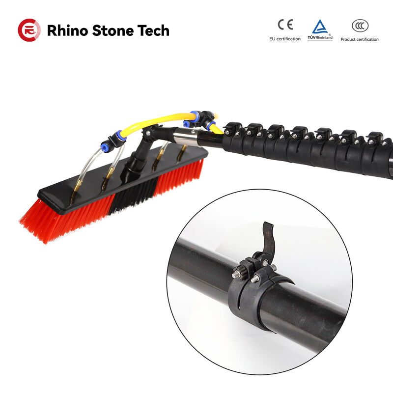 Carbon Water Fed Brush for Efficient Window Residential House Rooftop Solar Panel Cleaning
