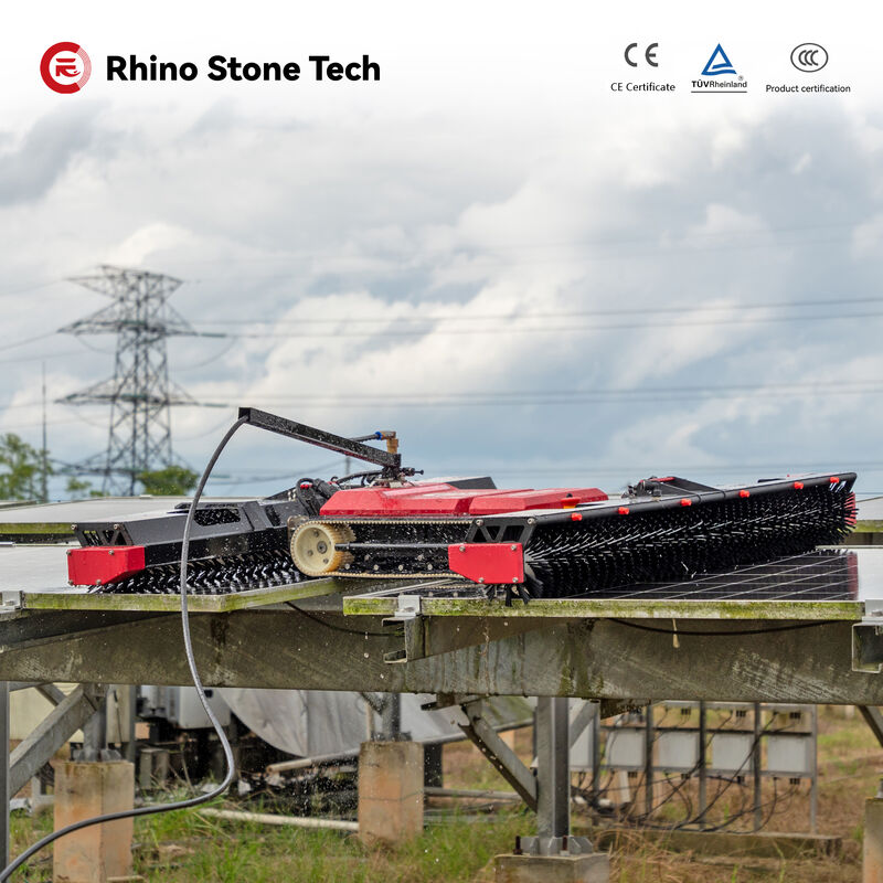 Semi Automatic Dual Brush Solar Panel Cleaning Machine with Remote Control for PV Farms
