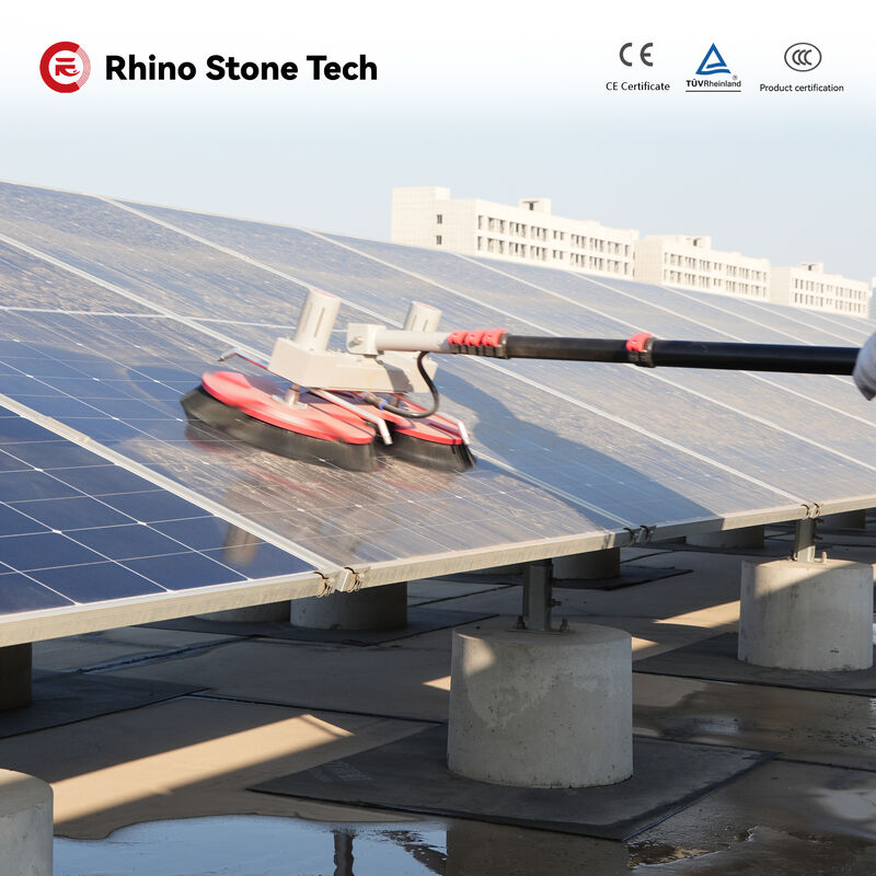 Lithium Battery Double Head Solar Panel Dry & Wet Cleaning Robot Machine Rooftop/Wooden Deck/Solar Farming PV Washing Brush Photovoltaic Surface Cleaner