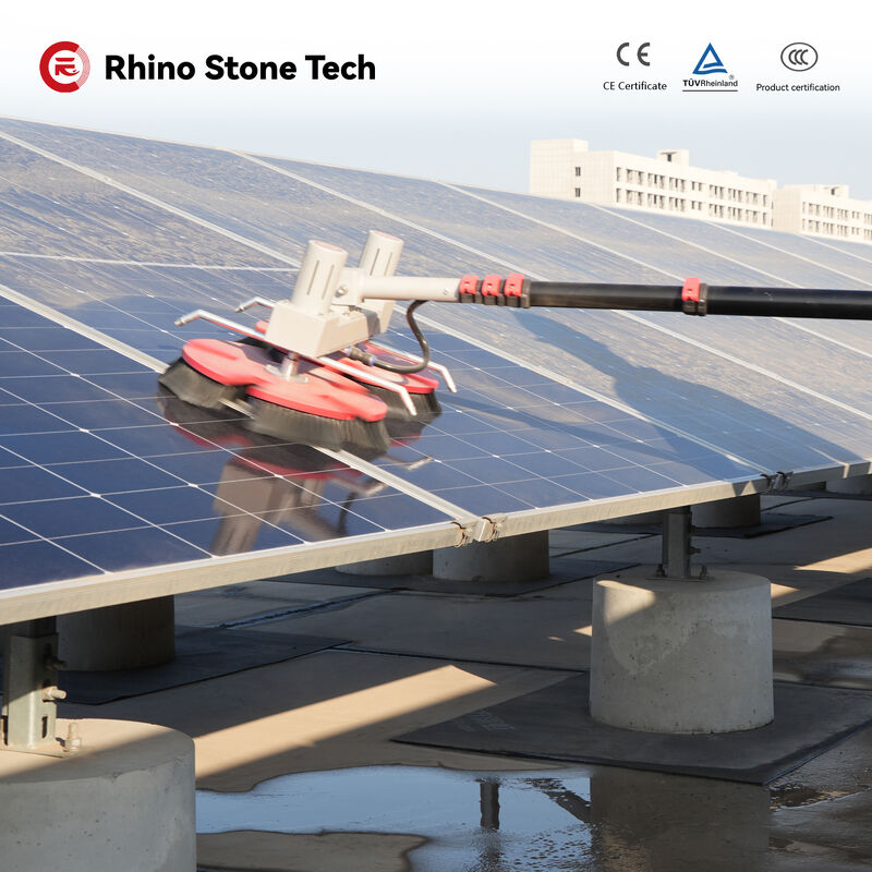 Disc Rotating Solar Panel Cleaning Brush Machine Robot Photovoltaic Power System Clean Device PV Panel Cleaner with Water-Fed