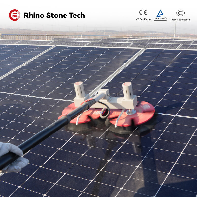 Lithium Battery Double Head Solar Panel Dry & Wet Cleaning Robot Machine Rooftop/Wooden Deck/Solar Farming PV Washing Brush Photovoltaic Surface Cleaner