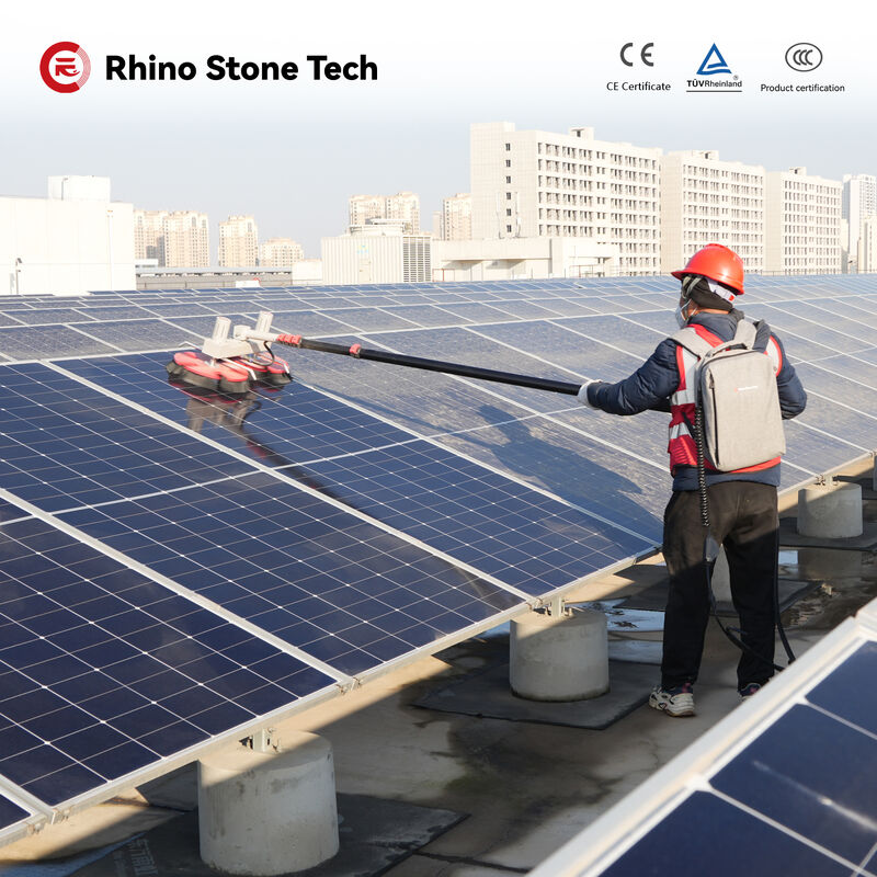 Disc Rotating Solar Panel Cleaning Brush Machine Robot Photovoltaic Power System Clean Device PV Panel Cleaner with Water-Fed