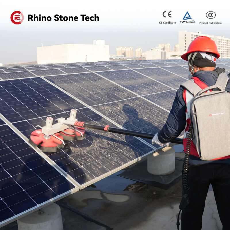 Disc Rotating Solar Panel Cleaning Brush Machine Robot Photovoltaic Power System Clean Device PV Panel Cleaner with Water-Fed