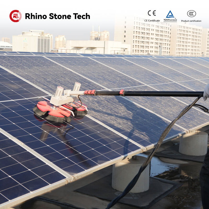 Brushless Motor Industrial Facilities Rotary Solar Panel Cleaning Brush for PV Module Photovoltaic Farm Array Generation System Handheld Kit