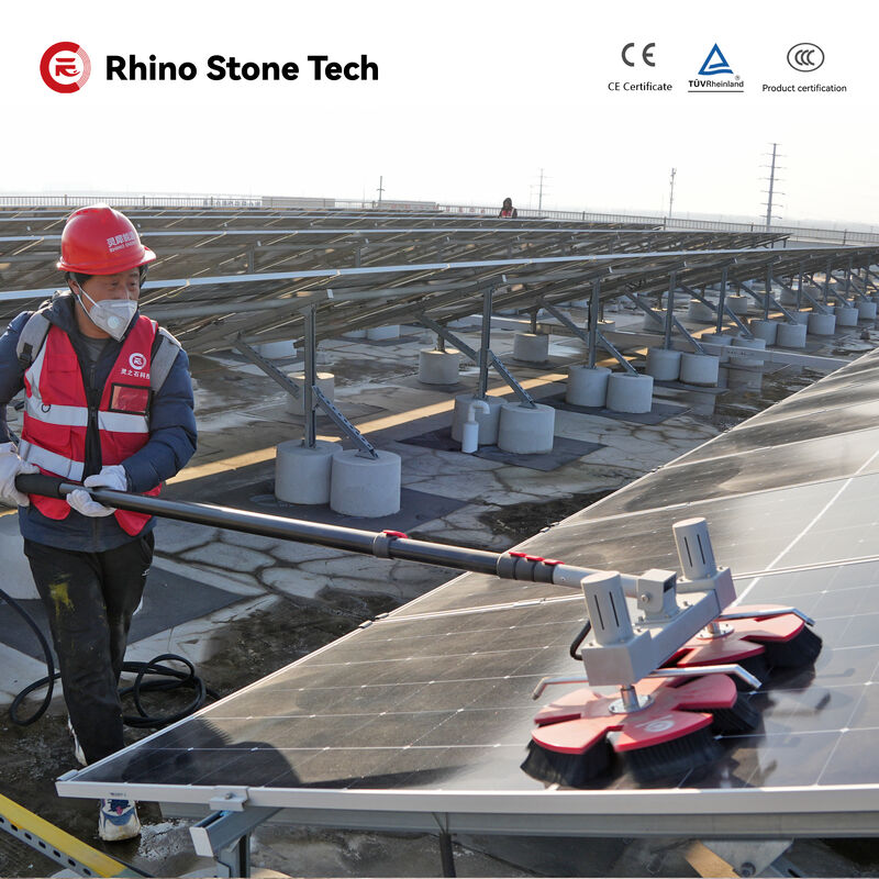 Water Spray Mluti-Angle Washing Rotary Brush Solar Panel Pollutants Handle Energy Improve Method PV Board Refreshing Repairing Dust Remove Cleaner