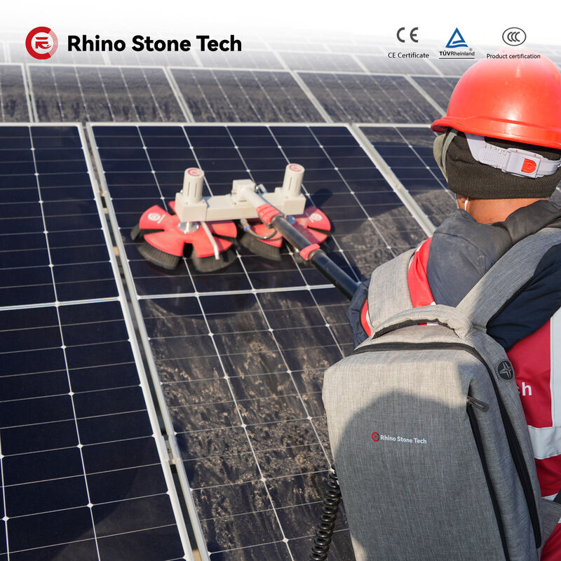 Carbon Fiber Telescopic Pole Solar Panel Cleaning Brush for Residential Rooftop Care Product Electric Roller Brush Handheld Anti-Dust Cleaner