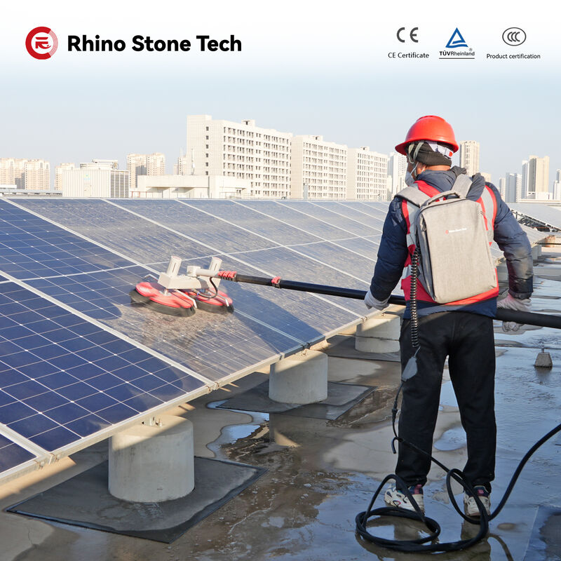 Brushless Motor Water Spray PV Cleaner Robot Equipment 3.6m 5.4m 7.5m Carbon Fiber Telescopic Rod Lithium Battery Solar Panel Cleaning Brush