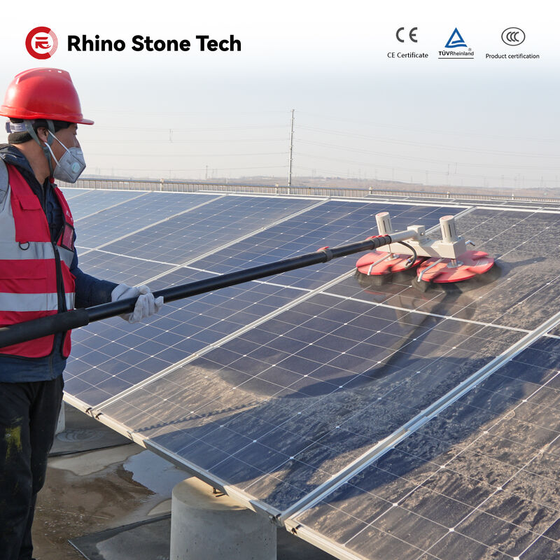 Soft Bristle Manufacturing Solar Panel Washing Facilities Electric Roller Brush 3.6m 5.4m 7.5m PV Module Photovoltaic Farm Array Cleaner
