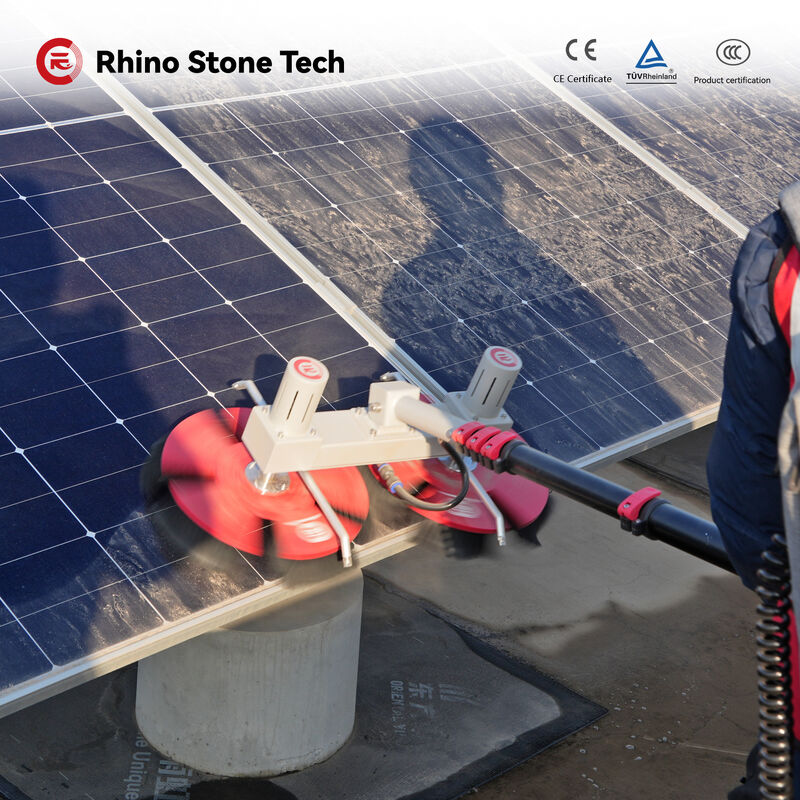 Carbon Fiber Telescopic Pole Solar Panel Cleaning Brush for Residential Rooftop Care Product Electric Roller Brush Handheld Anti-Dust Cleaner