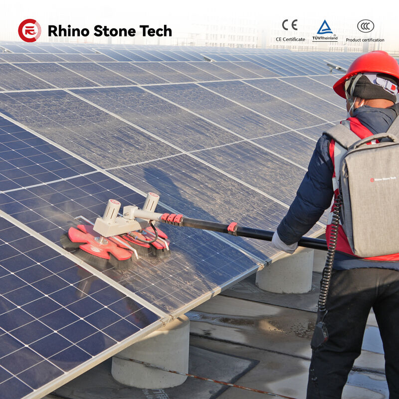 Brushless Motor Industrial Facilities Rotary Solar Panel Cleaning Brush for PV Module Photovoltaic Farm Array Generation System Handheld Kit