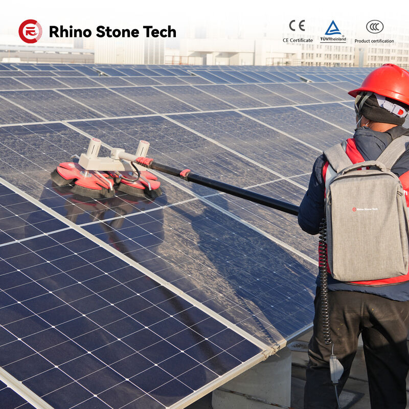 Soft Bristle Manufacturing Solar Panel Washing Facilities Electric Roller Brush 3.6m 5.4m 7.5m PV Module Photovoltaic Farm Array Cleaner