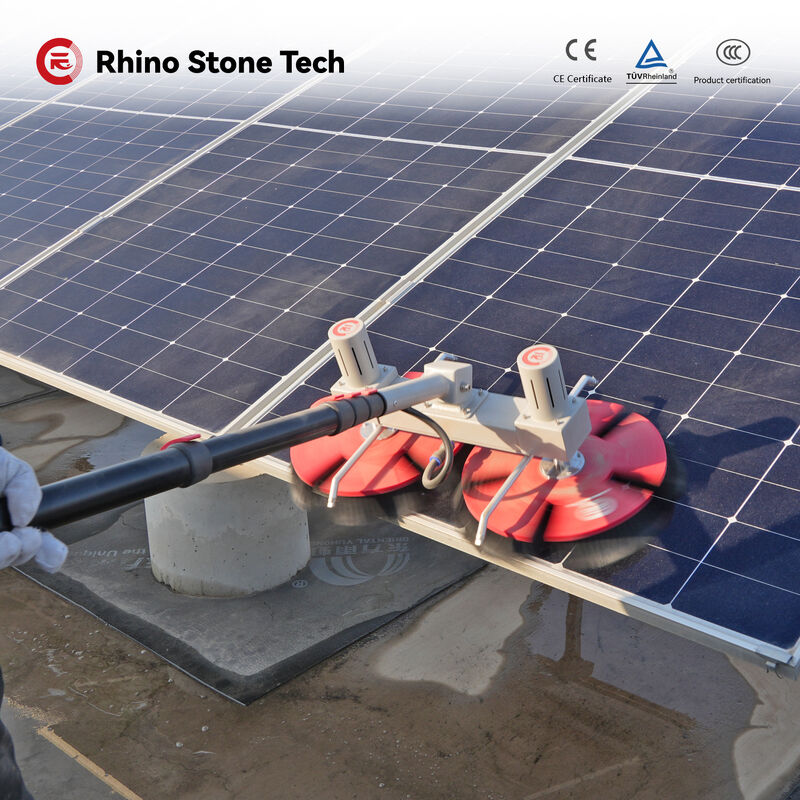 Carbon Fiber Telescopic Pole Solar Panel Cleaning Brush for Residential Rooftop Care Product Electric Roller Brush Handheld Anti-Dust Cleaner