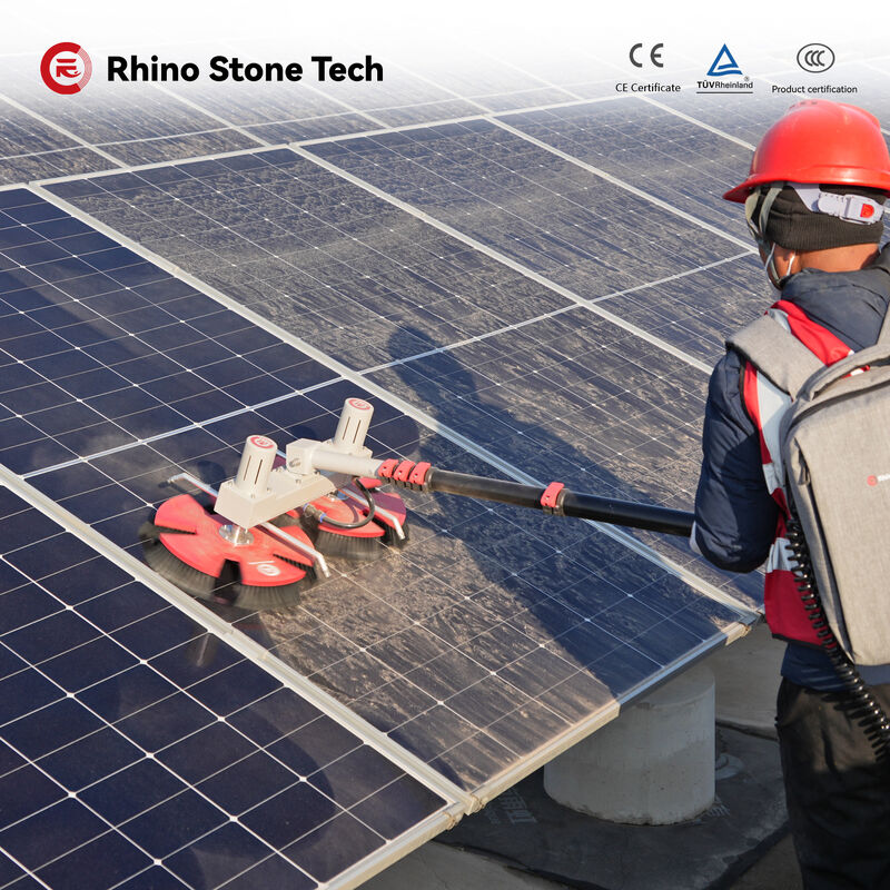 Brushless Motor Industrial Facilities Rotary Solar Panel Cleaning Brush for PV Module Photovoltaic Farm Array Generation System Handheld Kit