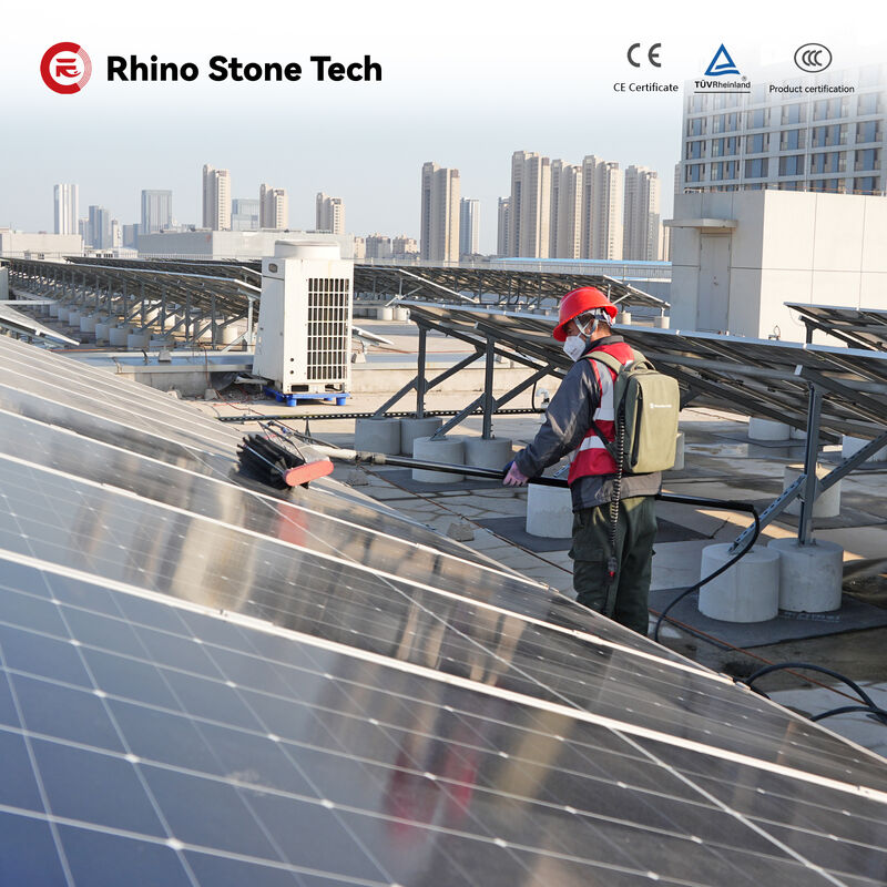 Mobile Backpack Battery Power Solar Panel Cleaner with 3.6m 5.4m 7.5m Water-Power Telescopic Rod