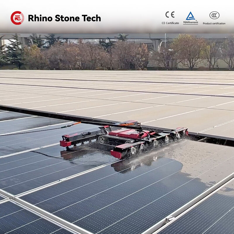 Solar Panel Cleaning Robot for Solar Farm Photovoltaic Plants Water/ Dry Washing Dual Used Solar Panel Cleaning Solution
