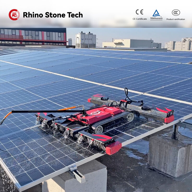 Remote Control Photovoltaic Panel Cleaning Machine Solar Panel Cleaning Robot Equipment for Solar Farm