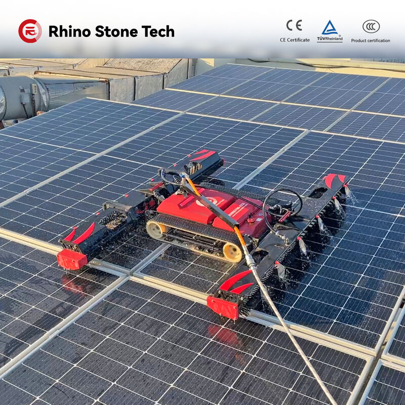 Solar Panel Cleaning Robot for Solar Farm Photovoltaic Plants Water/ Dry Washing Dual Used Solar Panel Cleaning Solution
