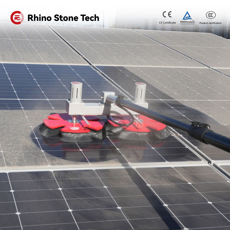 Electric Cleaning Brush Solar Panel Cleaning Brush Spin Scrubber Robot Telescopic Pole Automatic Solar Panel Brush