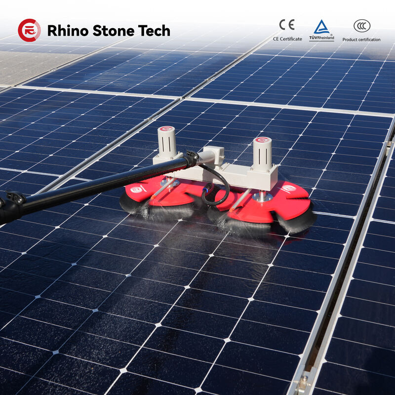 Electric Cleaning Brush Solar Panel Cleaning Brush Spin Scrubber Robot Telescopic Pole Automatic Solar Panel Brush