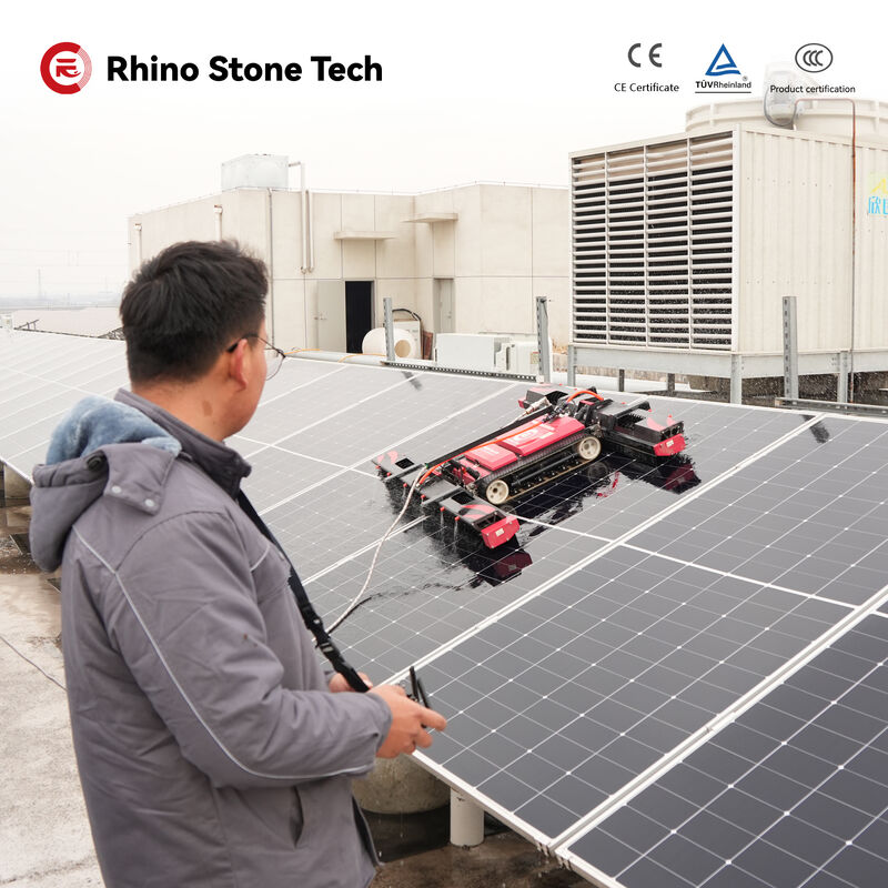  Remote-Controlled Tracked Solar Panel Cleaning Robot for Photovoltaic Power Station Solar Panel Cleaning Equipment
