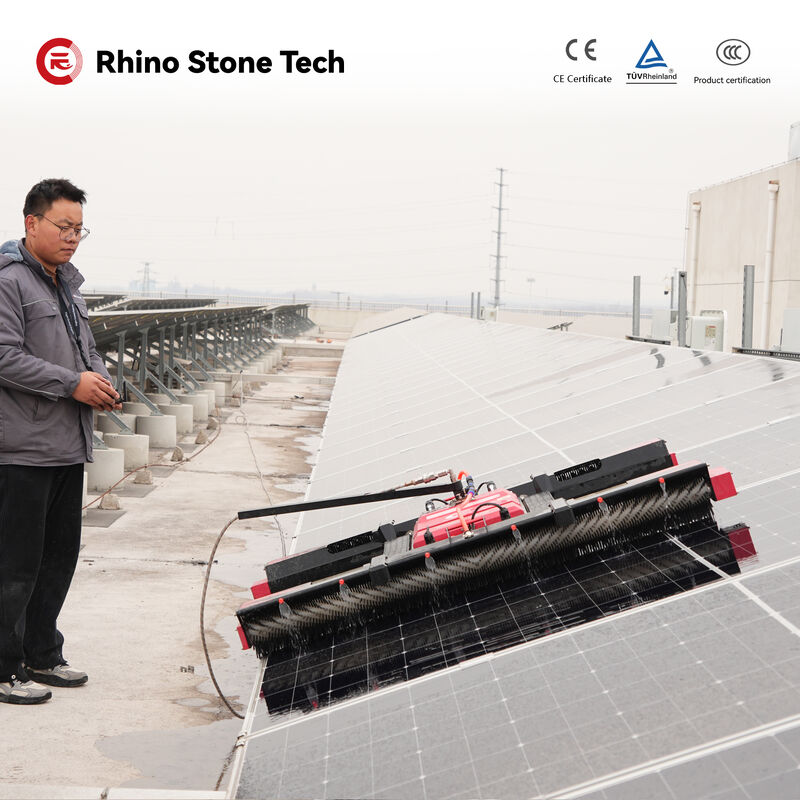 Solar Powered Cleaning Robot Solar Cleaning Robot Remote Control Automatic Cleaning System for Solar Panels