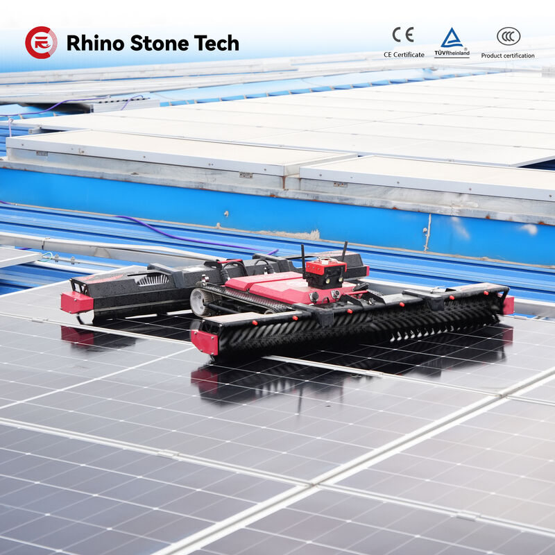 Solar Panel Cleaning Robot Remote Control Lithium Battery Dry & Water Cleaning Photovoltaic Cleaning Tool