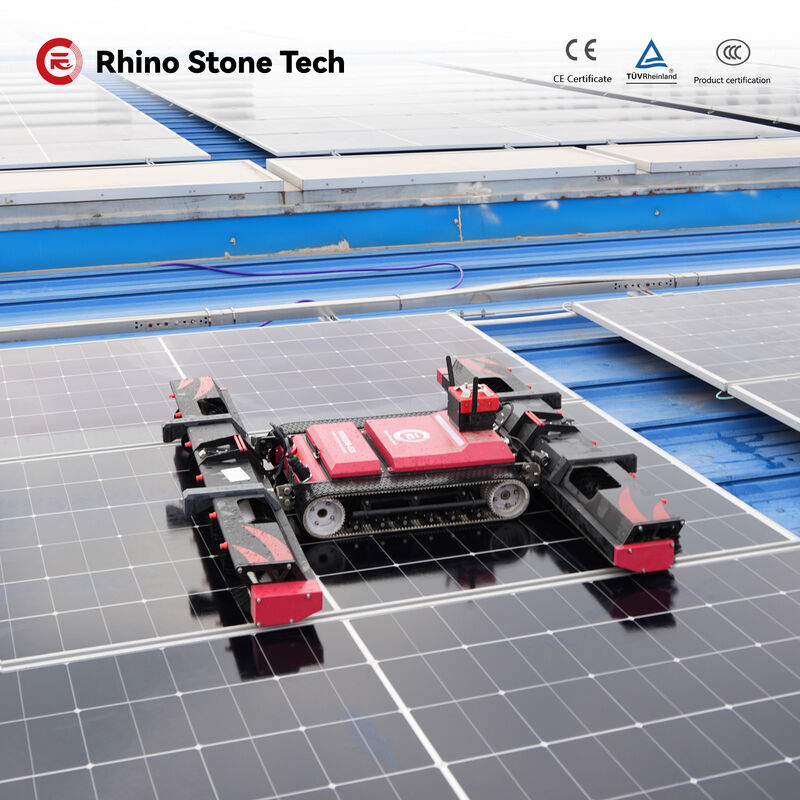 Solar Panel Cleaning Robot Remote Control Lithium Battery Dry & Water Cleaning Photovoltaic Cleaning Tool