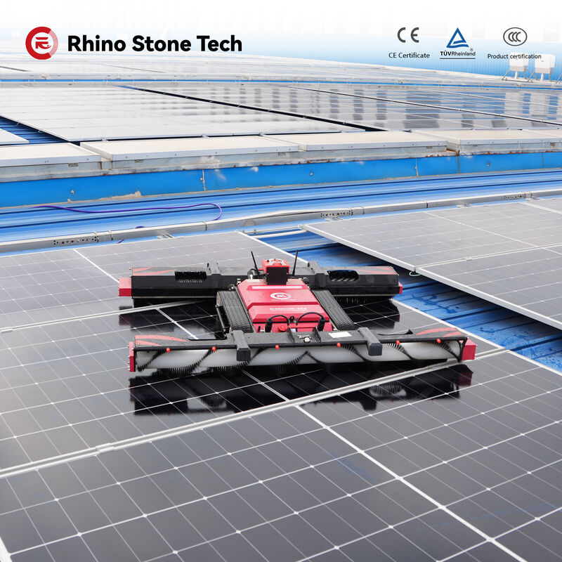 Solar Panel Cleaning Robot Remote Control Lithium Battery Dry & Water Cleaning Photovoltaic Cleaning Tool